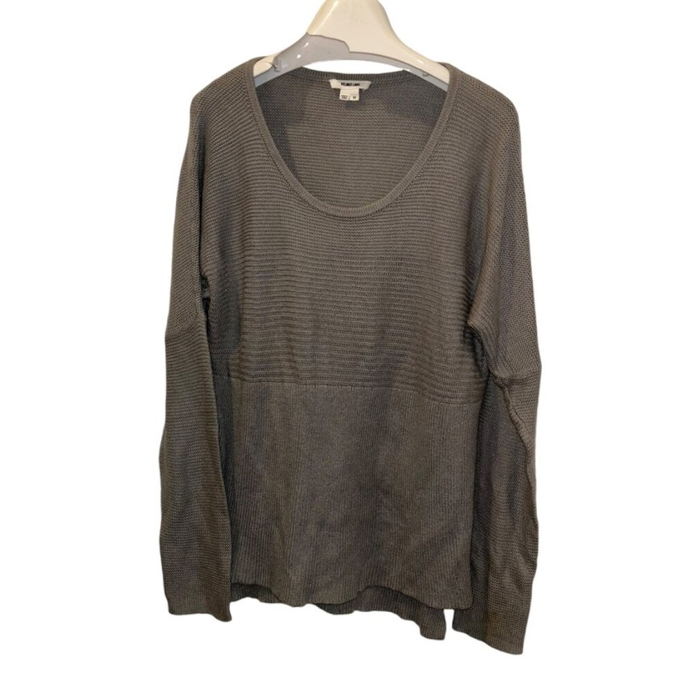 helmut lang dove gray waffle textured scoop neck sweater M